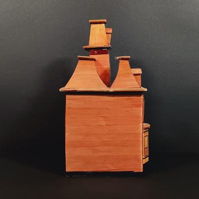 LOT 435: Vintage 1978 REO Meow Straw House Trinket Boxes with Storage Boxes