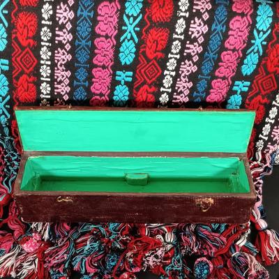 LOT 436: A Little Museum Collection- Folding Metal Book End, Stylized Letter Openers, Woven Shawl, Beaded Hummingbird & More