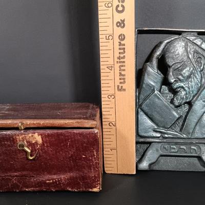 LOT 436: A Little Museum Collection- Folding Metal Book End, Stylized Letter Openers, Woven Shawl, Beaded Hummingbird & More