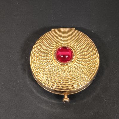 LOT 437: Vintage Estee Lauder Mini Compact and Cameo Pillbox with Wasa Solingen Scissors, Carlsbad Trinket Dish & More