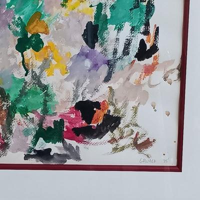 LOT 438: Pair of Abstract Art Paintings by Sam Gruber