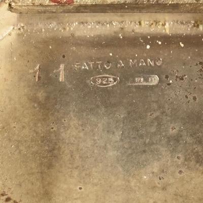 LOT 458: Sterling Silver Collection Letter Opener, A Mano Enameled Trinket Box, Zadok Arts Fiddler, Set of 6 Miniature Candle Holders