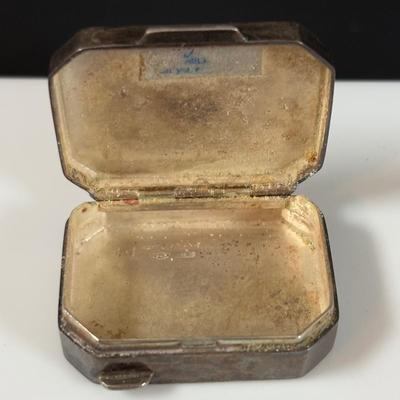 LOT 458: Sterling Silver Collection Letter Opener, A Mano Enameled Trinket Box, Zadok Arts Fiddler, Set of 6 Miniature Candle Holders