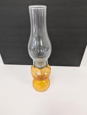 17 3/4" P & A Risdon Mfg Glass Oil Lamp