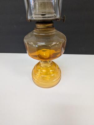 17 3/4" P & A Risdon Mfg Glass Oil Lamp