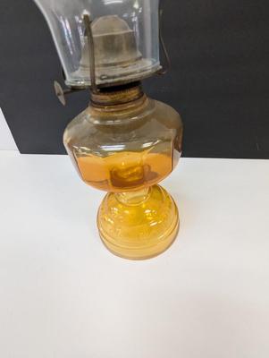 17 3/4" P & A Risdon Mfg Glass Oil Lamp