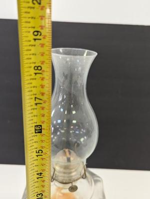 18 1/2" Clear Glass Oil Lamp