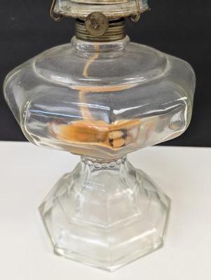 18 1/2" Clear Glass Oil Lamp
