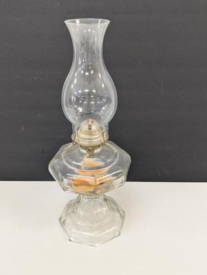 18 1/2" Clear Glass Oil Lamp
