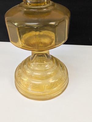 Vintage 18 3/4" Oil Lamp Amber Base