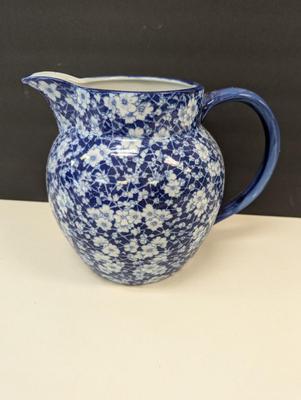 Vintage Ironstone Blue & White Water Pitcher