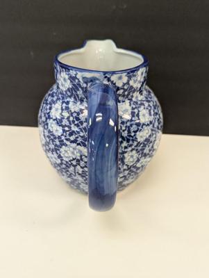 Vintage Ironstone Blue & White Water Pitcher