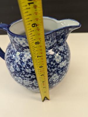 Sale Photo Thumbnail #96: Vintage Ironstone Blue & White Water Pitcher