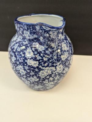 Vintage Ironstone Blue & White Water Pitcher