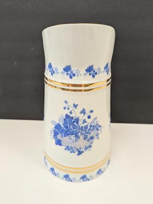 Cmielow Pitcher Milk Carafe Blue Flowers Gold Trim Made In Poland