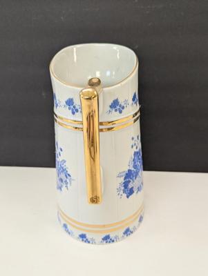 Cmielow Pitcher Milk Carafe Blue Flowers Gold Trim Made In Poland