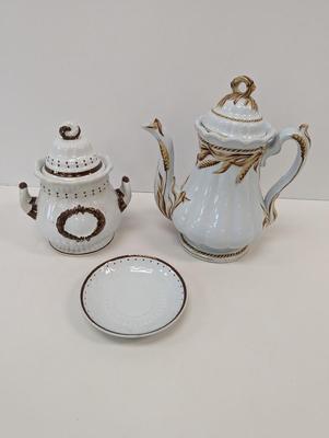 Elsmore & Forster Laurel Wreath Ceres Wheat Copper Luster Teapot Tunstall