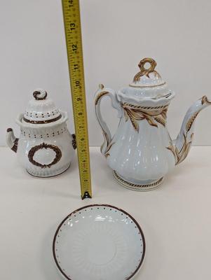 Elsmore & Forster Laurel Wreath Ceres Wheat Copper Luster Teapot Tunstall