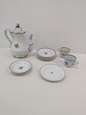 Morning Glory Ironstone Teapot Cups & Saucers