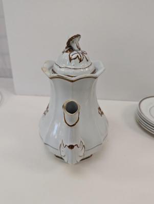 Morning Glory Ironstone Teapot Cups & Saucers
