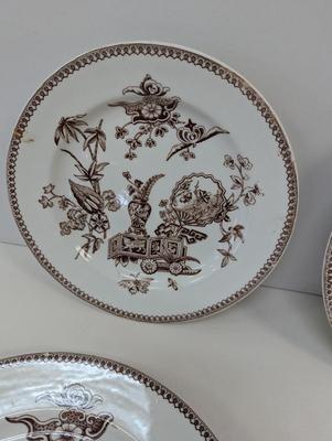 Thomas Elsmore & Son Brown Transfer-ware Aesthetic Pattern Dishes