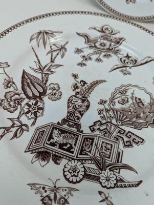 Thomas Elsmore & Son Brown Transfer-ware Aesthetic Pattern Dishes