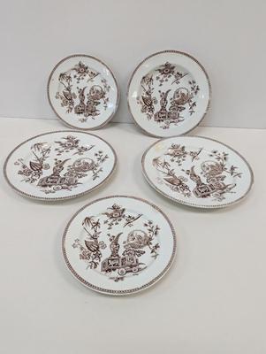 Thomas Elsmore & Son Brown Transfer-ware Aesthetic Pattern Dishes