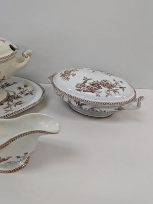 Thomas Elsmore & Son Brown Transfer-ware Aesthetic Pattern Dishes