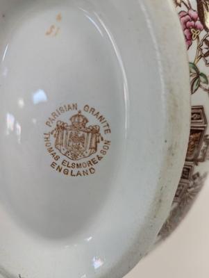 Thomas Elsmore & Son Brown Transfer-ware Aesthetic Pattern Dishes
