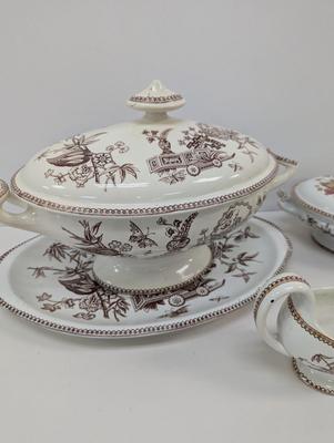 Thomas Elsmore & Son Brown Transfer-ware Aesthetic Pattern Dishes