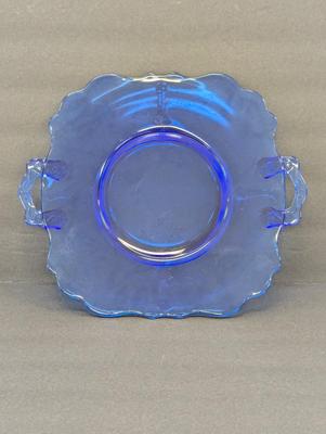10" L. E. Smith Cobalt Blue Mt Pleasant Pattern Serving Plate
