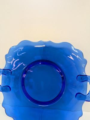 10" L. E. Smith Cobalt Blue Mt Pleasant Pattern Serving Plate