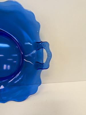 10" L. E. Smith Cobalt Blue Mt Pleasant Pattern Serving Plate