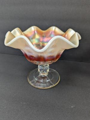 Iridescent Ruffled Pedestal Candy Dishes