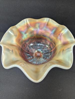 Iridescent Ruffled Pedestal Candy Dishes