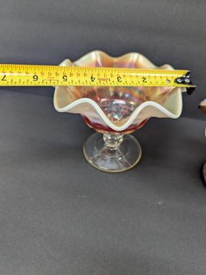 Iridescent Ruffled Pedestal Candy Dishes