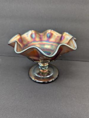 Iridescent Ruffled Pedestal Candy Dishes