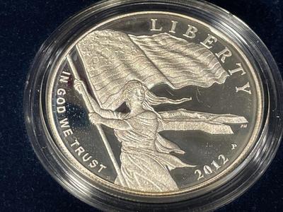 Star-Spangled Banner Commemorative 2012-P 90% Silver Dollar Proof $1 Coin as Pictured. FREE DOMESTIC SHIPPING.