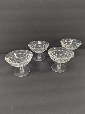Vintage Fostoria Cubist Glass Footed Sherbet Bowl