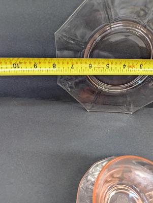 Pink Depression Glass Cups & Saucers & Plates