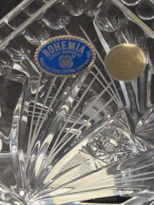 Vintage 1990's Bohemia Czech Republic Lead Crystal Napkin Holder