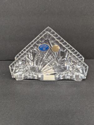 Vintage 1990's Bohemia Czech Republic Lead Crystal Napkin Holder