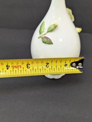 Vintage Coalport Bone China Vase With Relief Rose Flower Design