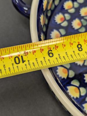 Polish Pottery Hand Made Round Baking Dish- Approx 9 1/2" in Diameter