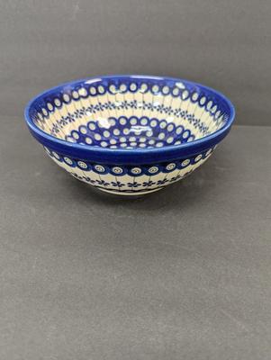 Polish Hand Made Pottery Bowl- Approx 8" In Diameter