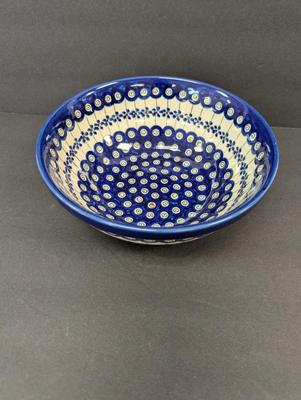 Polish Hand Made Pottery Bowl- Approx 8" In Diameter