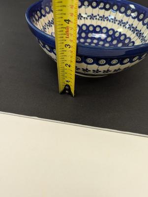 Polish Hand Made Pottery Bowl- Approx 8" In Diameter