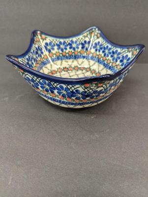 Hand Made In Poland Pottery 7" Bowl