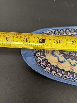Polish Pottery Hand Made Serving Dish- Approx 17 1/4" x 5 1/4"