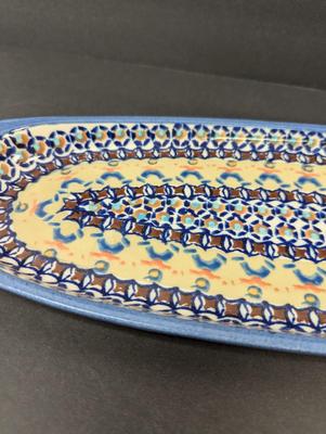 Polish Pottery Hand Made Serving Dish- Approx 17 1/4" x 5 1/4"